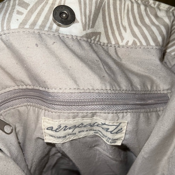 3/$10 Aeropostale Tan Cotton Design Messenger Shoulder Crossbody Bag - Picture 9 of 13